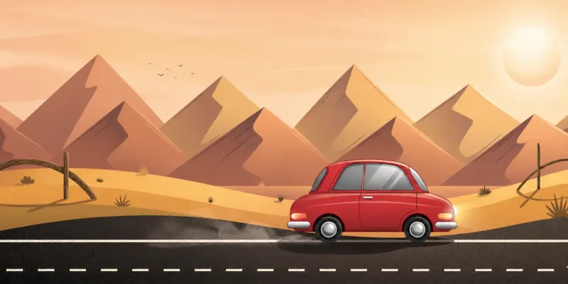 Automóvil recorriendo un paisaje peruano